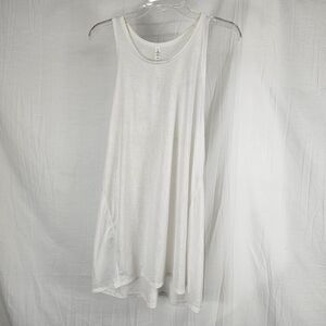 Lululemon Athletica Goal Up Tank White Women's Size 12 Split Back